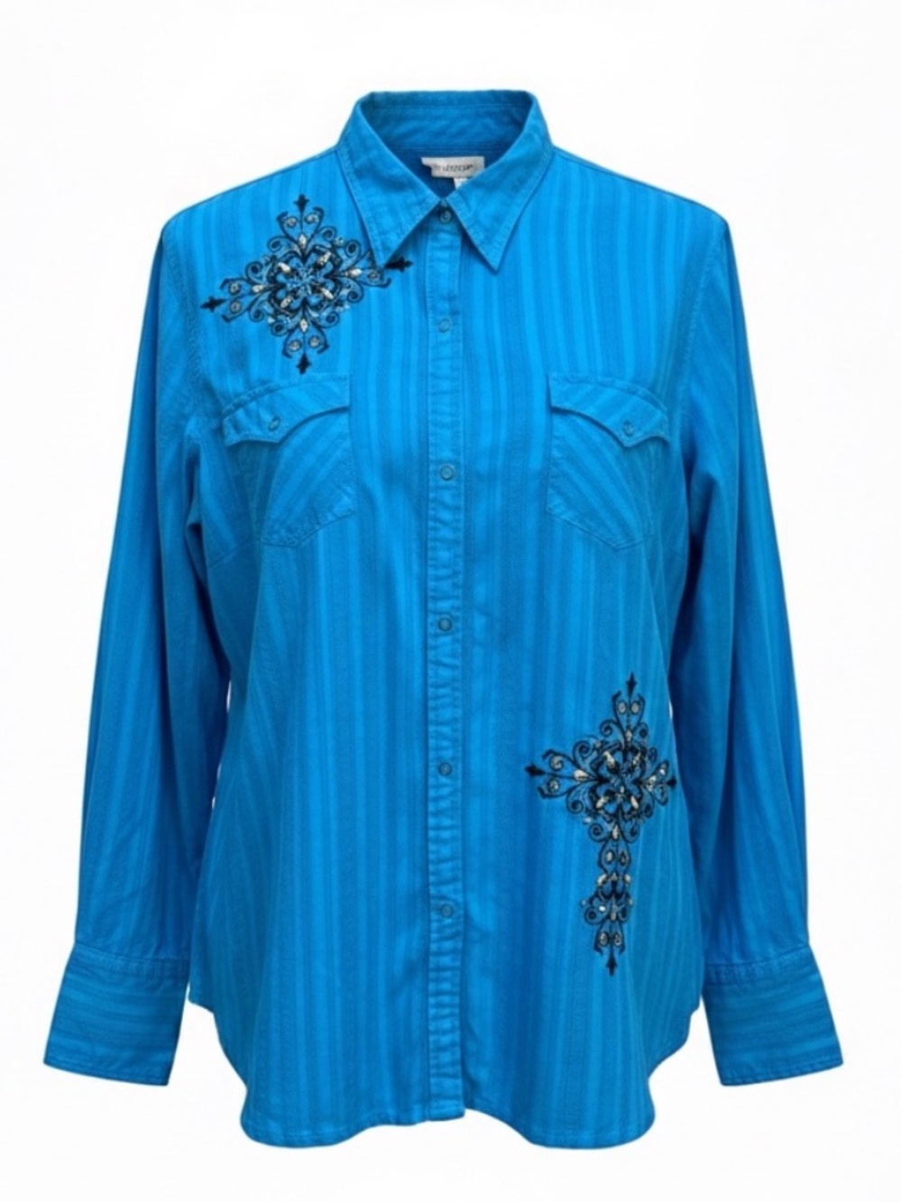 Roper Women’s Western Snap Front Embroidered Embellished Shirt Size Xlarge